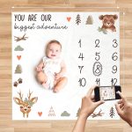 ZICOTO Modern Baby Milestone Blanket - Beautiful Woodland Friends Design for Personalized Monthly Baby Pictures - Cherish Your Adorable Babys Boy Or Girl Milestones Forever - Image 7
